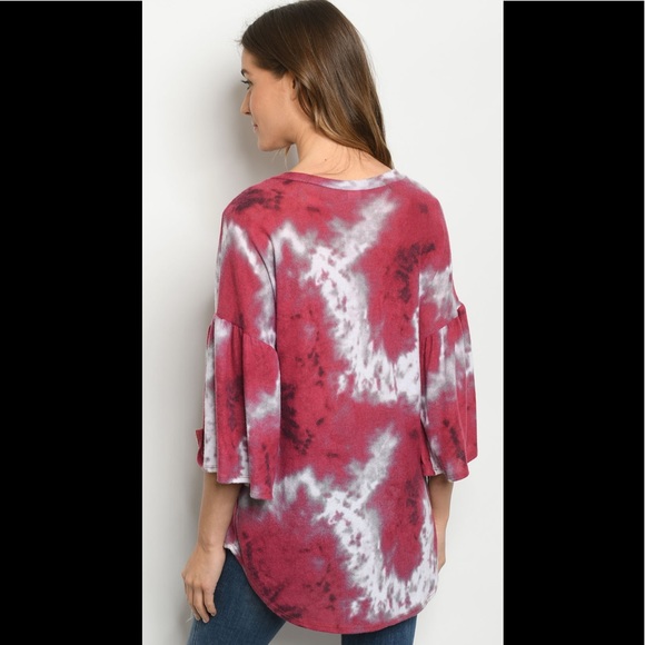 2 for $40❤️soft wine tie-dye top - Picture 3 of 5